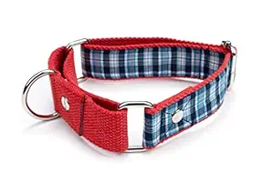 Dog-O-Bow Blue Check Martingale Collar ( Large )