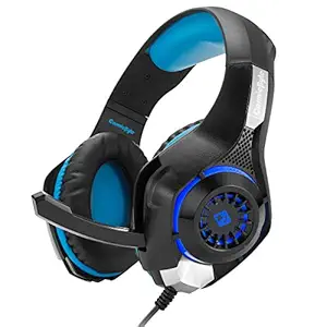 Cosmic Byte GS410 Wired Over-ear Headphones with Mic and for PS5, PS4, Xbox One, Laptop, PC, iPhone and Android Phones (Black/Blue, Pack Of 1)