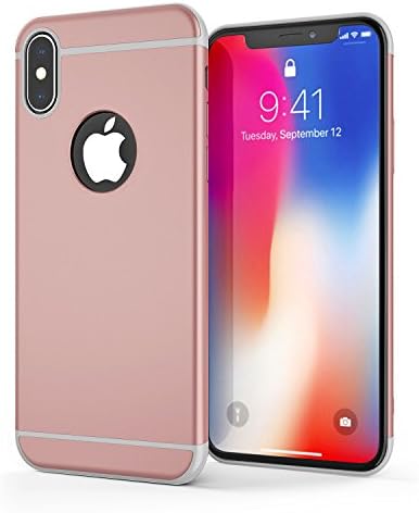 iPhone X Case, iPhone 10 Case, Acewin 3 in 1 Ultra Thin Stylish Slim Hard Phone Case for iPhone X/iPhone 10 (5.8 inch)(2017) (Rose Gold)