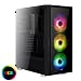 Produktbild Aerocool Quartz – Gaming für PC Gehäuse (Tower, ATX, 2 Platten aus Hartglas, 7 Erweiterungssteckplätze, inkl. 3 12 cm LED Lüfter vorne rot, USB 3.0), Schwarz