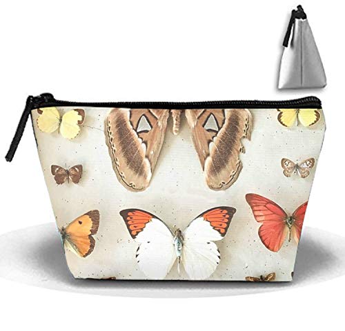 Alaskan Dog and Rose Women Cosmetic Bags Portable Pouch Trapezoidal Storage Bag Travel Bag with Zipper