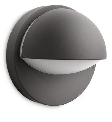 Philips Heipei MyGarden Juin Lampe murale d'extérieur (Comprend 1 x 12 W E27 Ampoule) Sans détecteur de mouvement anthracite
