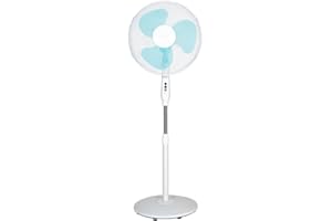 UNIVERSALBLUE | Ventilador de pie Blanco | Potencia 40 W | 3 Velocidades | Altura Ajustable | Modo Oscilante | 125 cm