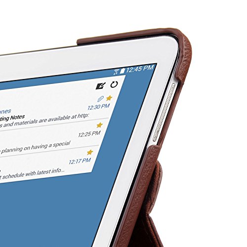 EnGive 360°Drehbares Ledertasche Samsung Galaxy Tab 4 10.1 Hülle (10,1 Zoll) Schutzhülle Case Tasche mit Ständerfunktion Auto Sleep/Wake-Funktion (Samsung Galaxy Tab 4 10.1, Braun) - 4