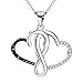 Produktbild L&H S925 Sterling Silber Halskette Einfache Kreuz Doppel Liebe Herz Diamant Anhänger Mädchen Und Mutter Urlaub Geschenke