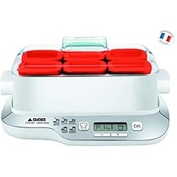 Seb YG660100 Yaourtière Multi Délices Express 6 Pots 600W Rouge et Blanc