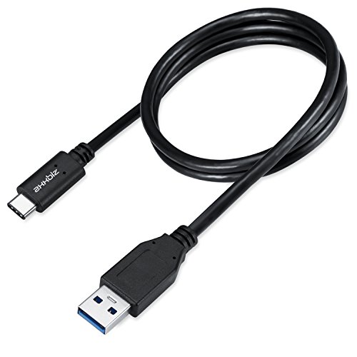Axxbiz® CableBiz-C002 USB-C SuperSpeed Kabel -2A -3.1 USB-C Stecker auf 3.0 USB-A Stecker, bis zu 10Gbps – Sicheres Laden durch 56k Ohm Widerstand – 1m lang – Schwarz - 4