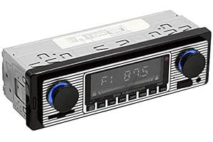 Centeraly Radio de Coche, Estéreo FM Retro Radio Smart Player Bluetooth Estéreo Coche MP3 Player USB/Wav/Aux Manos Libres Llamada Digital FM Radio Estéreo - Negro, Free Size