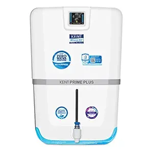 KENT Prime Plus RO Water Purifier (11100) |RO+UV+UF+TDS Control+UV in Tank | Wall Mountable| Zero Water Wastage| Digital Display of Purity| Patented Mineral RO Technology| 9L Storage | 20 L/hr Output