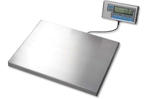 BEST PRICE SQUARE Salter Brecknell Bench Scales 120 kg WS120, Stainless Steel, Capacity: 120 kg/264 lbs, Removable Stainless Steel Platform, Mains or Battery Operated, Ingredient or Parcel Scales, DP034