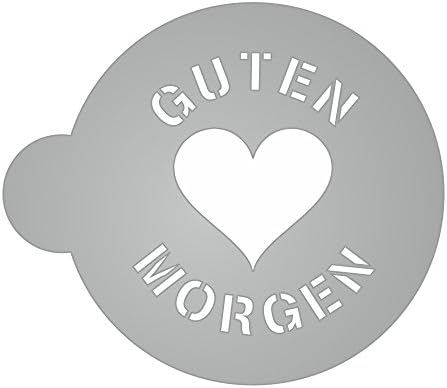 Die guten Morgen &amp; Heart – Coffee/Cocoa/Milk Foam, Cooking, Baking, Decorating – 2 mm Clear Acrylic Heavy Duty, Very Durable – 3 Sizes Available, Acrylic, transparent, K