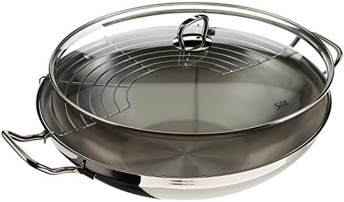 Silit Primo Wok With Glass Lid, Silver, 36 cm