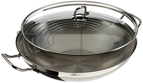 Silit Primo Wok With Glass Lid, Silver, 36 cm