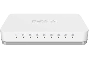 D-Link GO-SW-8G Switch 8 Ports Gigabit 10/100/1000mbps - Idéal Partage de Connexion et Mise en Réseau Small/Home Office