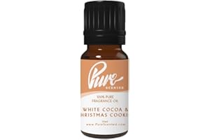 Pure Scented 10ml White Cocoa & Christmas Cookies Fragrance Oil - 1 x 10ml, Suitable for Candles, Soaps, Slime, Diffusers, Cosmetics, Wax Melts