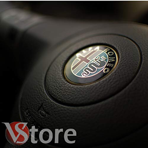 Compatible con VSTORE FREGIO Escudo Alfa Romeo Oro Logo 40 mm Volante dirección 147 Giulia Giulietta Mito