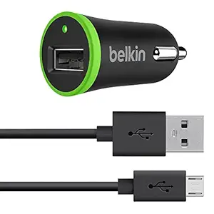 Belkin Universal Car Charger with Micro USB to USB 2.1 A Cable (1.2 Meter) - Black