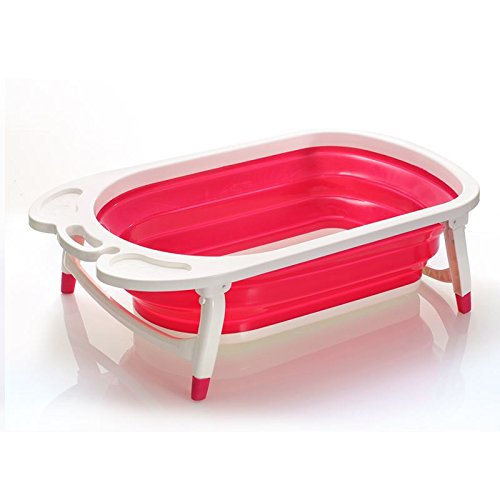 Foldable Baby bath Tub - Lighweight and Sturdy ideal for easy Storage by Babyhugs - PINK
