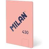 MILAN&reg; A5 Glued Notebook, 48 Sheets, White, 95 g/m&sup2;, Collection 430 Since 1918, Pink
