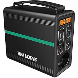 BEAUDENS Générateur d'Énergie Solaire Portable 166Wh, Batterie LiFePO4 Durée de Vie 10 Ans à 2000 Cycles, Groupe Électrogène de Secours avec Sorties AC 230V, DC 12V et USB QC 3.0 pour Camping Voyage