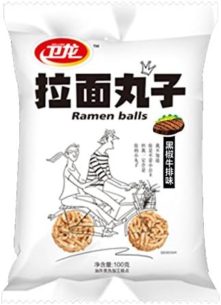 Wei Long Ramen Ball Snack - Black Pepper Flavour 100g