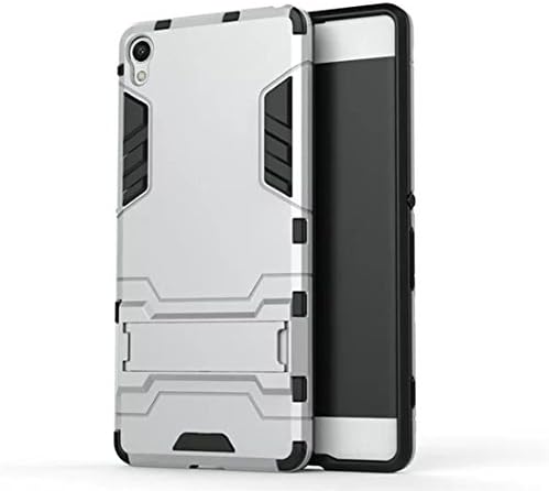 DBIT Sony Xperia XA Case Detachable Twin Layer Case Soft TPU and PC Rugged Durable Protective Shockproof Case Cover with Kickstand for Sony Xperia XA,Silver