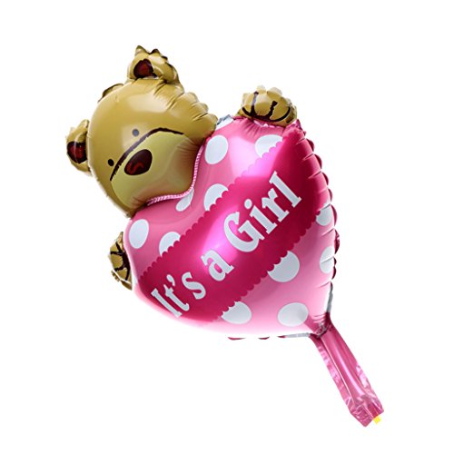 10 Baby-Dusche Geburtstag Neugeborene Partei Ballons Dekoration Liebebär Rosa - 6