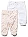 M&Co Baby Girl Newborn Floral And Spot Print Velour And Cotton Jogger Trousers - 2 Pack White 0/3 Mnths