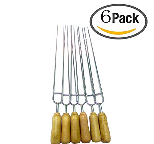Natural Home Grillspieße Schaschlikspieße Fleischspieße 37cm, 6Stück, Rostfreier Edelstahl – Qualitätsprodukt - 2