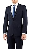 Mens Fashion Navy Blue Luxury Slim Fit Suit Jacket