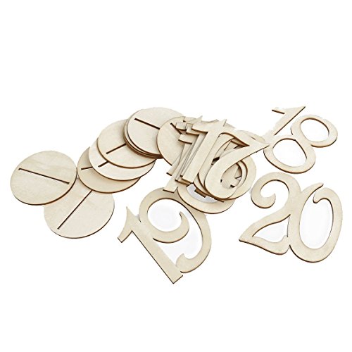 Pixnor Hochzeit Tisch Holz-Nummer mit Base 10,2 x 10cm 11-20 - 5