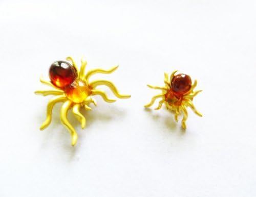 DanecraftGold - Plated Pair of Two (2) Spiders Pin Brooch