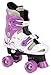 Osprey Quad Skate Rollschuhe Für Mädchen, Mehrfarbig (Schwarz/Weiß/Violett), 32 - 36 EU, TY4804