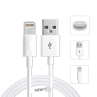 NEW'C Câble iPhone Lightning, [MFI Apple certifié] Câble de chargeur vers USB avec Connecteur Ultra Résistant en Aluminium Pour iPhone X / 8 / 8 Plus / 7 / 7 Plus / 6s / 6s Plus / 6 / 6 Plus / 5 / 5c / 5s / SE / iPad Pro / Air / Mini - 1 mètre Blanc