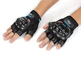 Pair Men's Motorcycle Motorbike Racing Bike Fingerless Gloves Black