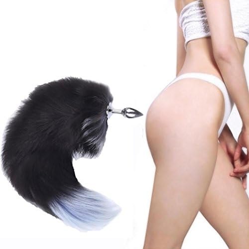 2018 NEW Fox Tail Cosplay Toy Funny And Fluffy Stage Props Chrome Stainless Steel Anal Plug Quistal (Multicolor)