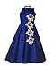Bolly Lounge Princess Baby Girls Birthday Party wear Frock Dress_Four Flora Blue_Tafetta Silk_8 -12 Years RS.599.00