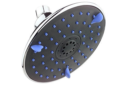 Duschkopf mit 5 Strahlarten Wellness Brausekopf Dusche mit 72 Düsen | inklusive Schmutzfangsieb und Kugelgelenk | 15 cm | Antikalk-Funktion