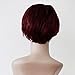 Bigood 12cm Chemical fiber Neat bang Wine red Short wig