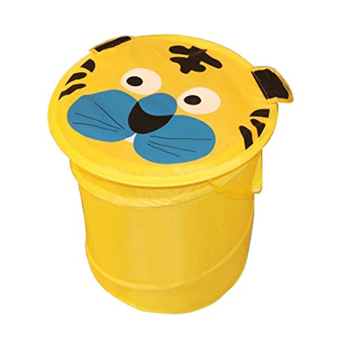ALLTOP Foldable Cartoon Pop up Laundry Toy Bin Storage Hamper Box Foldable Basket for Kids (Both Girls and Boys), Yellow