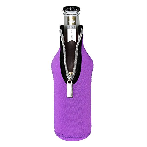 AsiaLONG Bier Flasche Kühler 6 Stück Neopren isoliert klappbar Reißverschluss Flasche Kühler Keep Ihr Getränk für 330 ml Wasser Bier Cider Getränk gekühlt - 7
