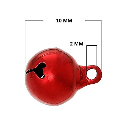 westeng 100 Craft Kits und Supplies Weihnachten Jingle Bells/klein Bunte Bell/Mini Bell/Tinkle Bell-10 mm - 4