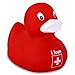 Produktbild HC-Handel 914091 Vinyl Badeente Schweiz Ente Urs Gummiente 8 cm rot/weiß