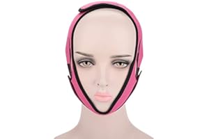 FILFEEL Mascarilla adelgazante facial Doble mentón Banda de mejilla Correa Máscara V Faja moldeadora mascarilla reafirmante(Rosa roja)