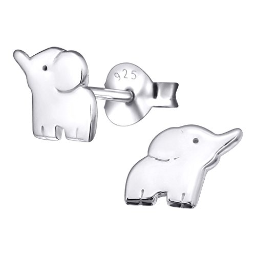 Laimons Mädchen Ohrstecker Aus Sterling Silber 925 - Giraffen-Kopf Design, Oxidiert/glänzend, Mit Verschluss