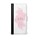 Produktbild licaso Note 8 Faltbare Kunstleder Hülle in Schwarz mit Hello Pink Brush Klappbare Leder Handy Hülle mit Magnetverschluss - 2in1 Smartphone Flip Case & Brieftasche Portemonnaie Zubehör
