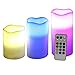 Produktbild Songmics 3er Set flammenlose LED Kerzen aus echtem Wachs 12 Farben Farbwechsel Timer Fernbedienung GLC75C