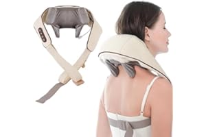 LIARTY New Upgraded Neck Massager with Heat, Shiatsu Shoulder Massager Deep Tissue Kneading, Electric Massager for Neck (2024 White)