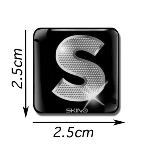 Skino 3D Gel Adesivo Argento Lettere Silver Alfabeto Simboli Etichetta INIZIALI A-Z Auto Telefono Adatte per Decorare AUTOADESIVI Stickers (S), L 19