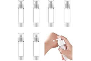 GYWHOOFT 6 Stück 100 ml Wiederverwendbare Vakuumpumpe für Reisen,Vakuum Kosmetikbehälter,Reiseflaschen zum Befüllen,Kunststoff Sprühflasche, geeignet für Lotionen,Shampoo